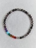 Silver Obsidian Root Chakra Slim Bracelet