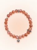 Sunstone Solar Plexus Chakra Vintage Silver Bracelet with 925 sterling silver accents