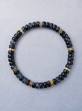 Blue Tiger Eye Third Eye Chakra Tablet Bracelet handmade natural blue tiger eye crystal bracelet