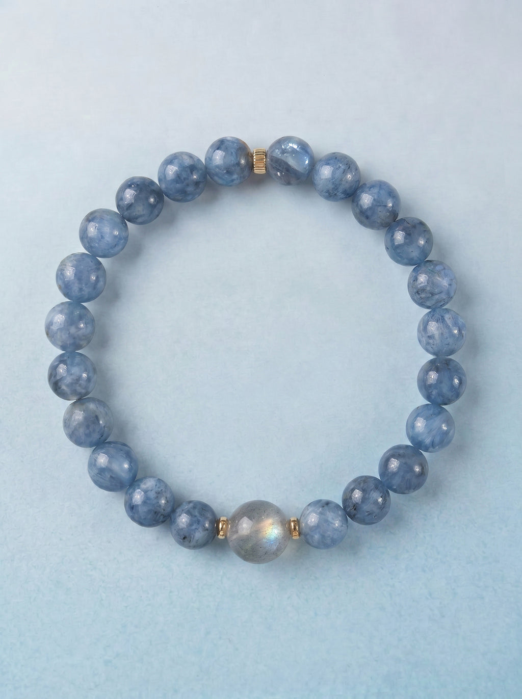 Kyanite Labradorite Throat Chakra Accent Bracelet