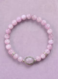 Kunzite Heart Chakra Statement Bracelet with oval focal stone