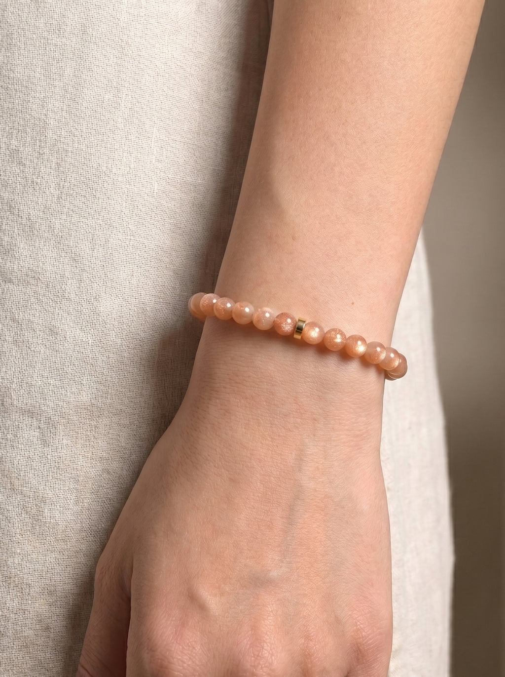 Sunstone Solar Plexus Chakra Classic Bracelet worn on wrist