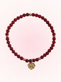 Garnet Root Chakra Lotus Charm Bracelet