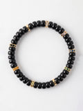Obsidian Root Chakra Tablet Bracelet with decorative spacers