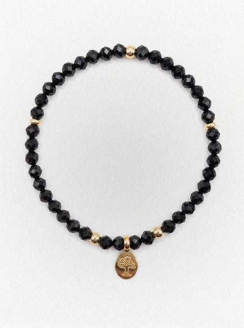 Black Obsidian Root Chakra Slim Bracelet