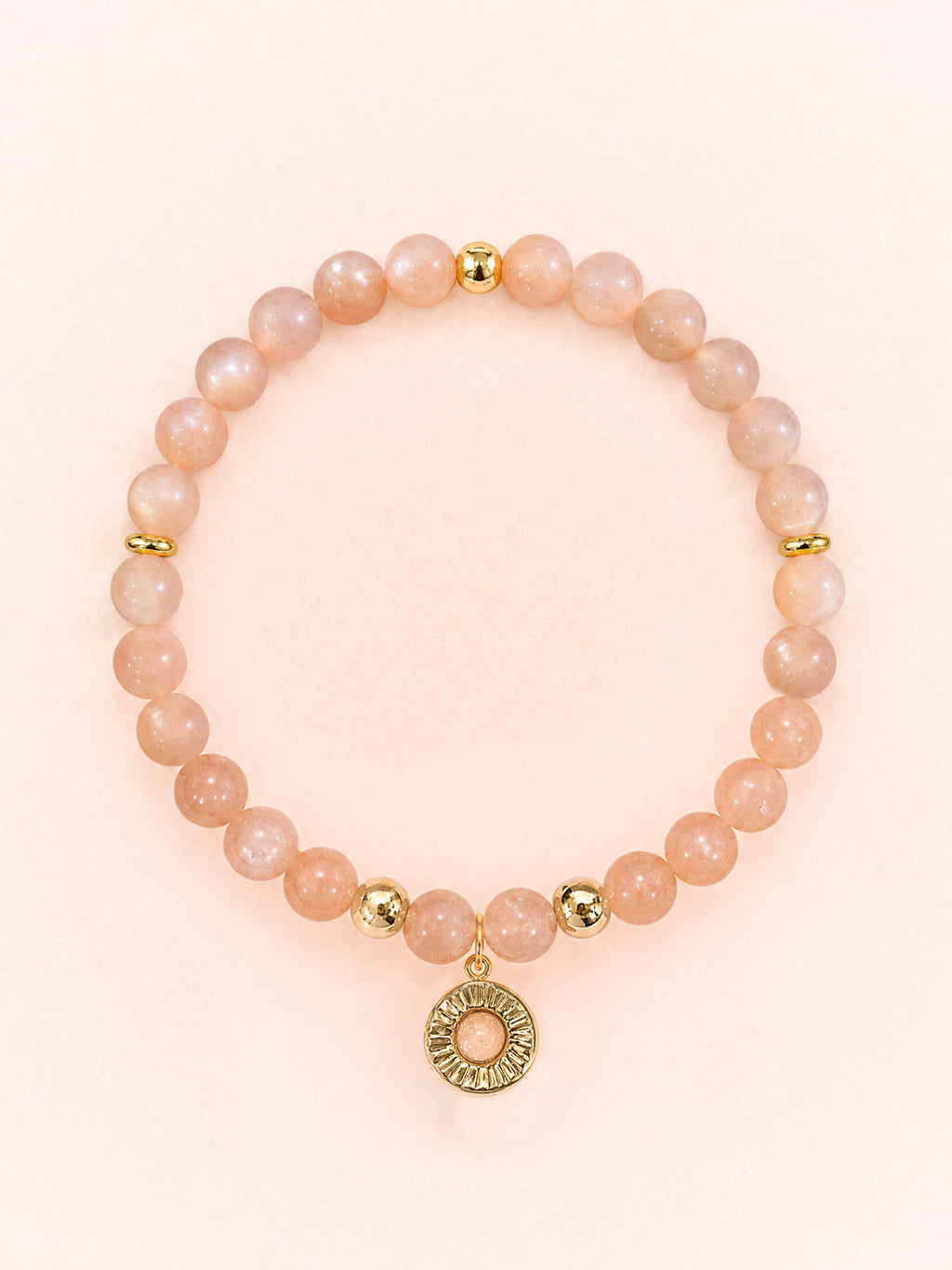 Orange Moonstone Sacral Chakra Charm Bracelet handmade natural orange moonstone crystal bracelet
