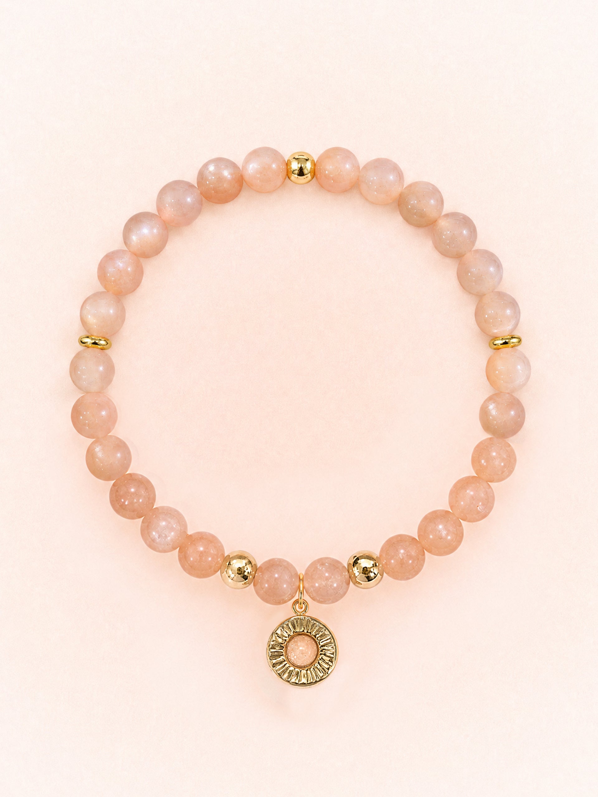 Orange Moonstone Sacral Chakra Charm Bracelet handmade natural orange moonstone crystal bracelet