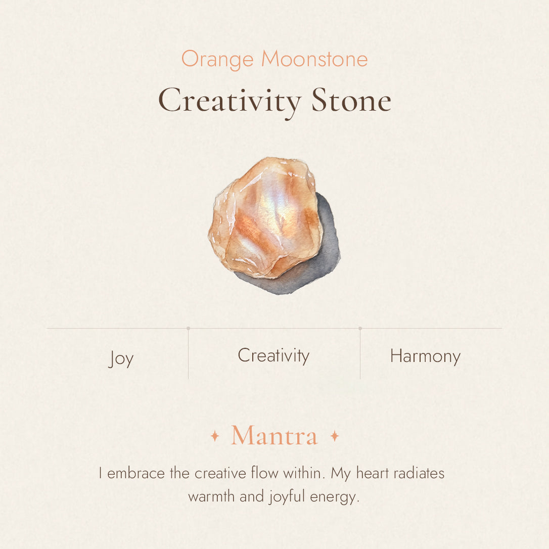 Orange moonstone stone detail and texture