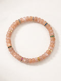 Orange Moonstone Sacral Chakra Tablet Bracelet with decorative spacers