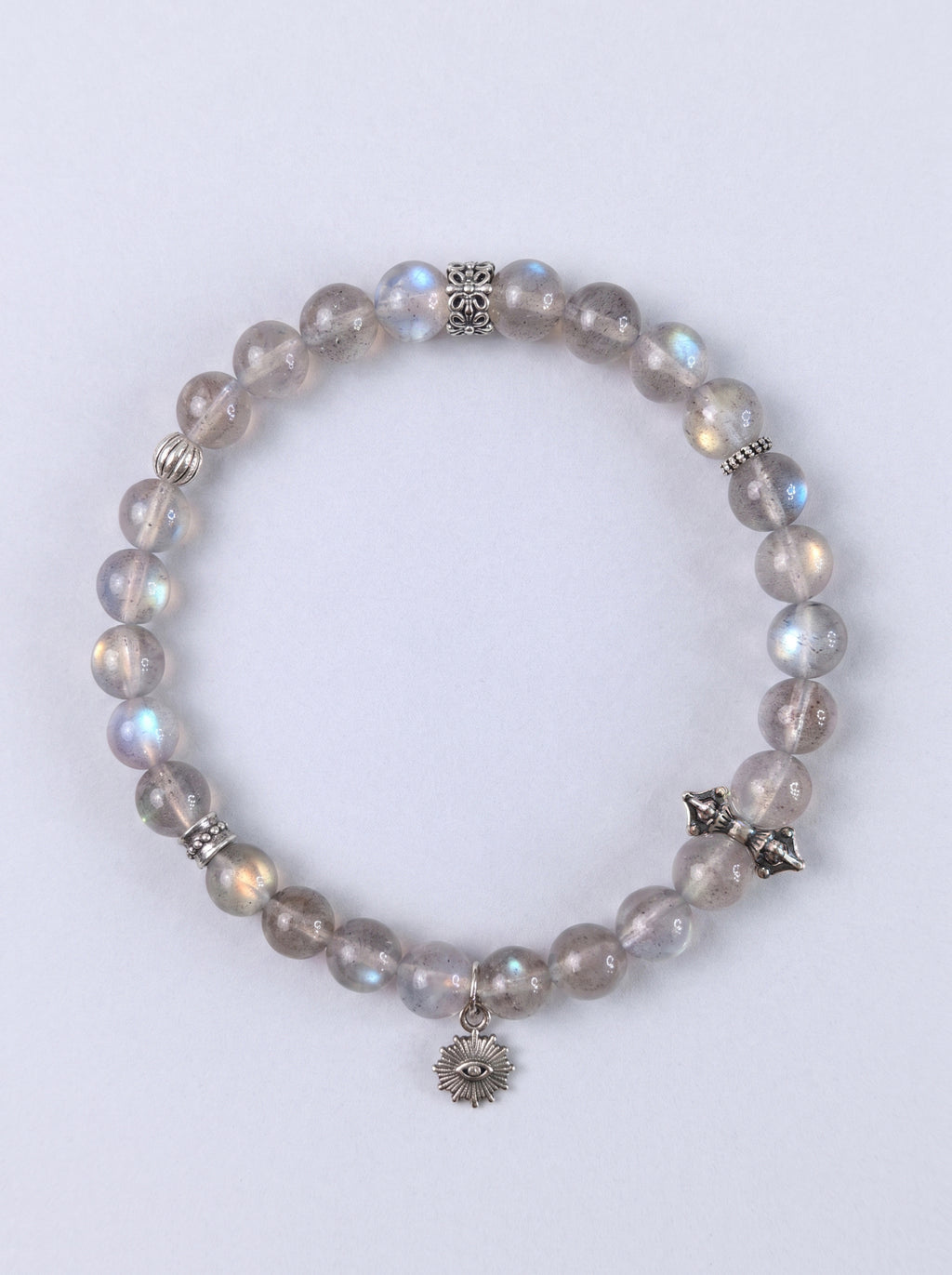 Labradorite Third Eye Chakra Vintage Silver Bracelet