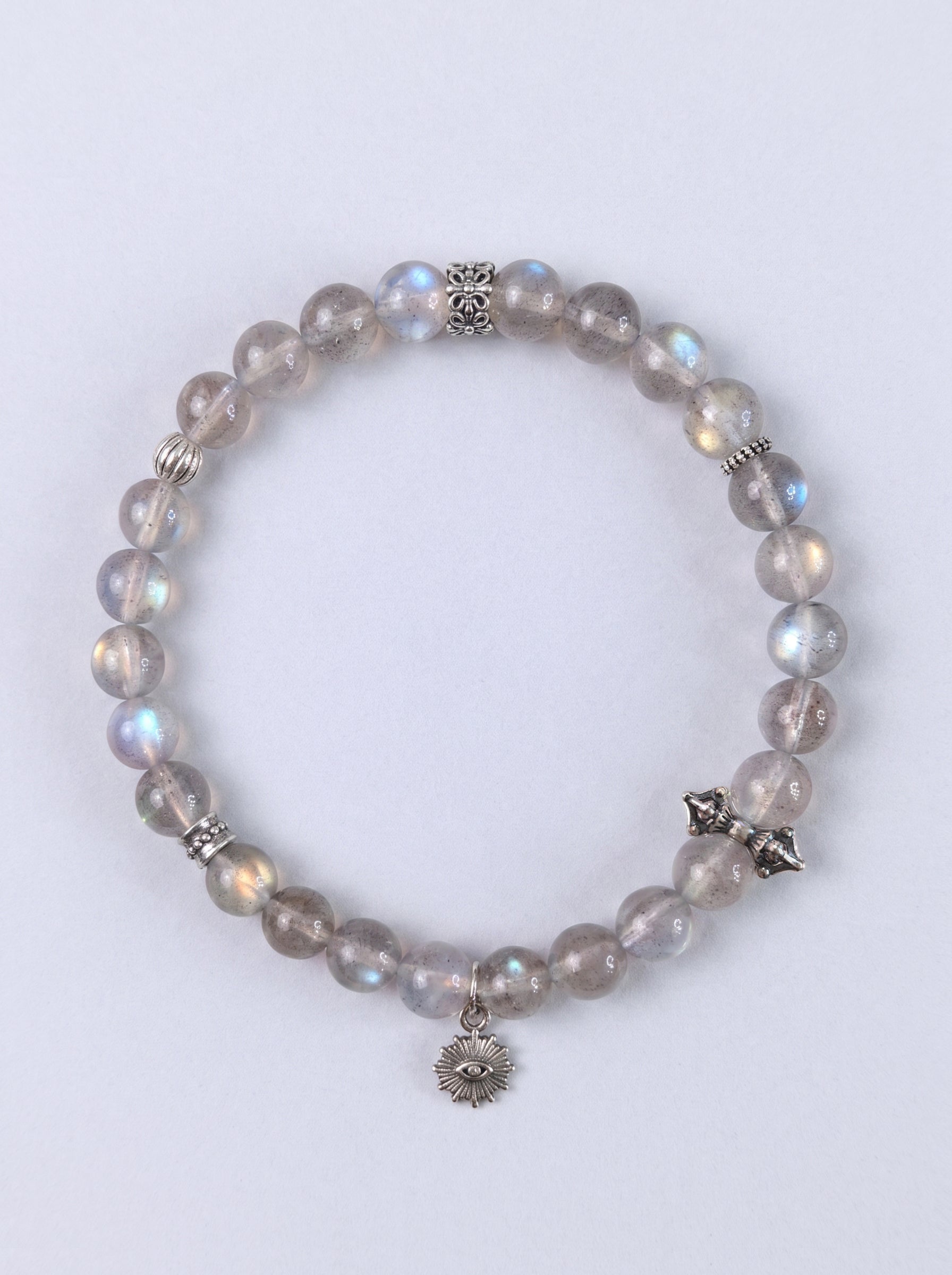 Labradorite Third Eye Chakra Vintage Silver Bracelet