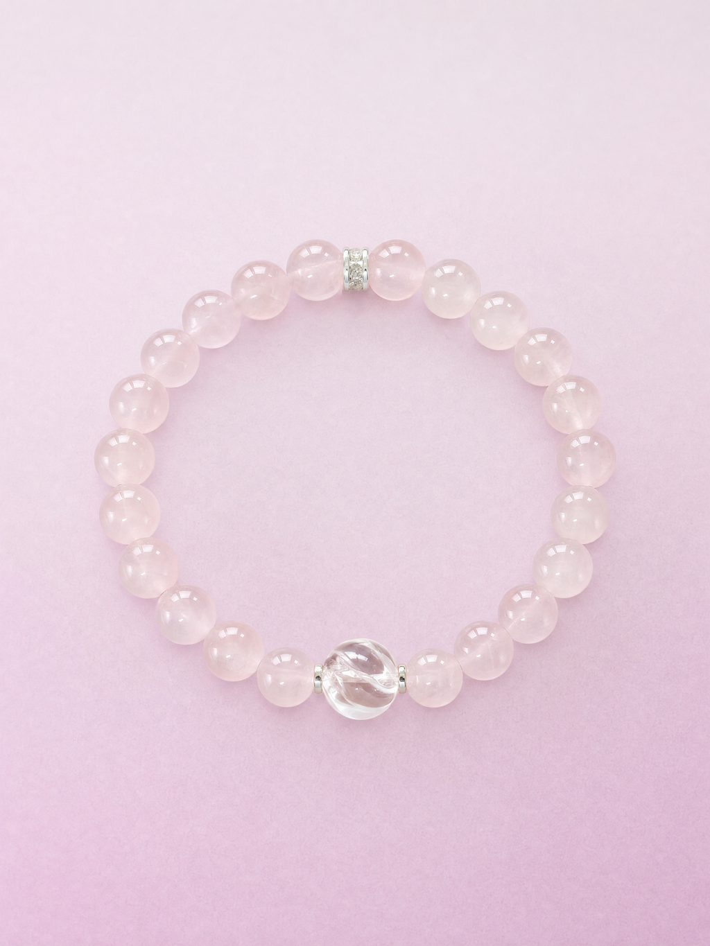 Rose Quartz Heart Chakra Accent Bracelet handmade natural rose quartz crystal bracelet
