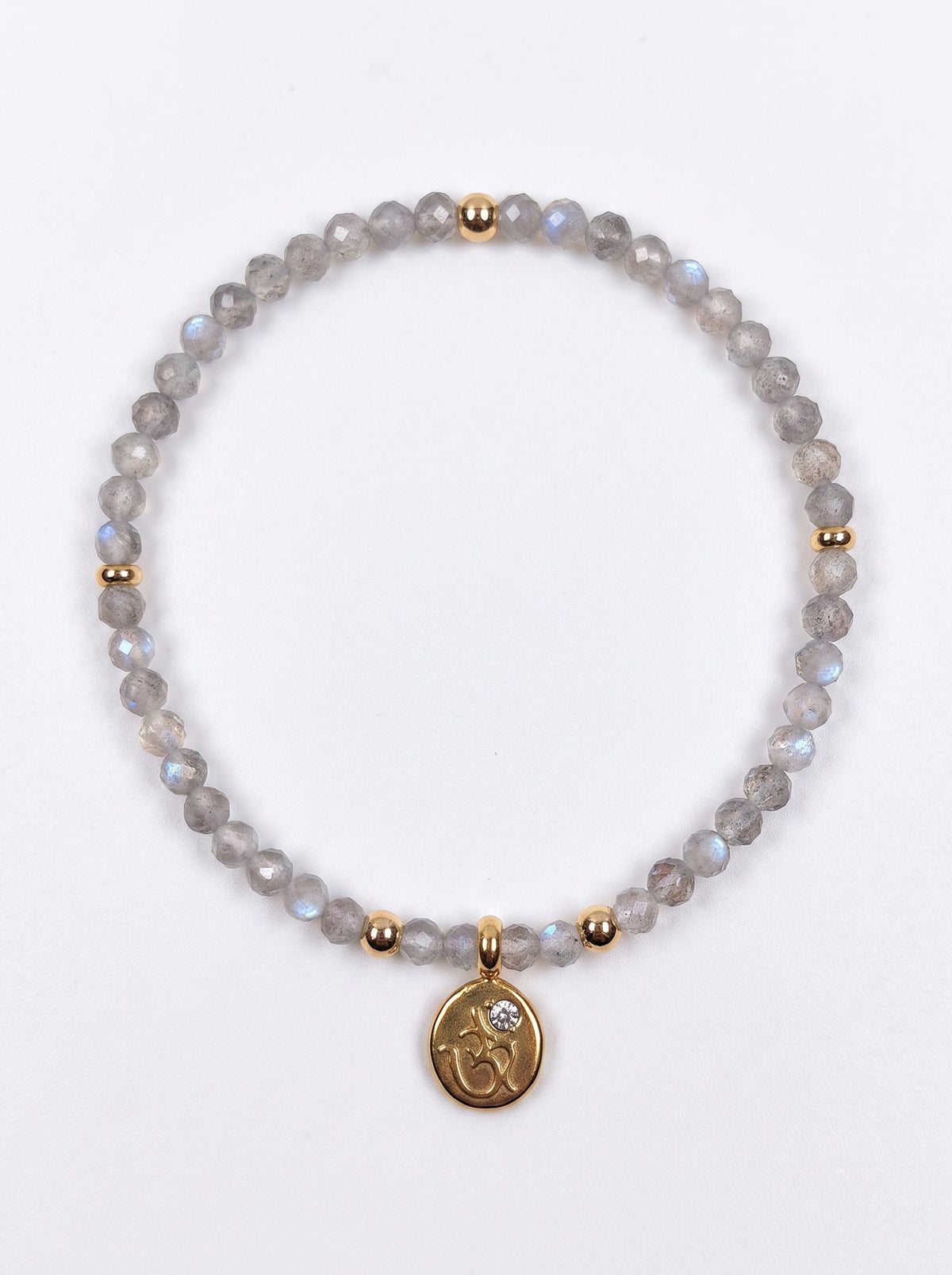 Grey Moonstone Third Eye Chakra Slim Bracelet