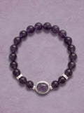 Amethyst Crown Chakra Statement Bracelet with oval focal stone