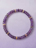 Amethyst Crown Chakra Tablet Bracelet with decorative spacers