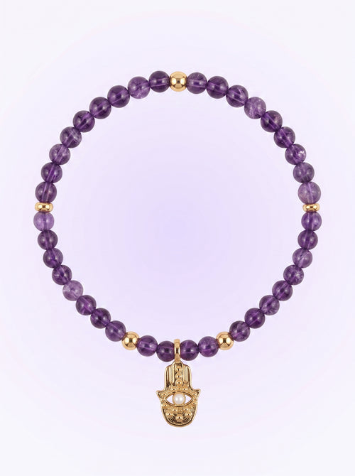 Amethyst Crown Chakra Slim Bracelet
