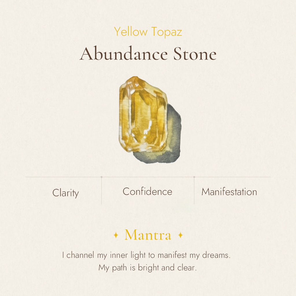 Yellow topaz stone meaning and intention card