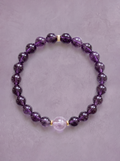Amethyst Crown Chakra Accent Bracelet with gold-tone accent bead