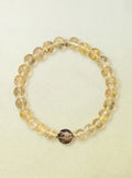 Citrine Amber Accent Bracelet with a darker focal bead