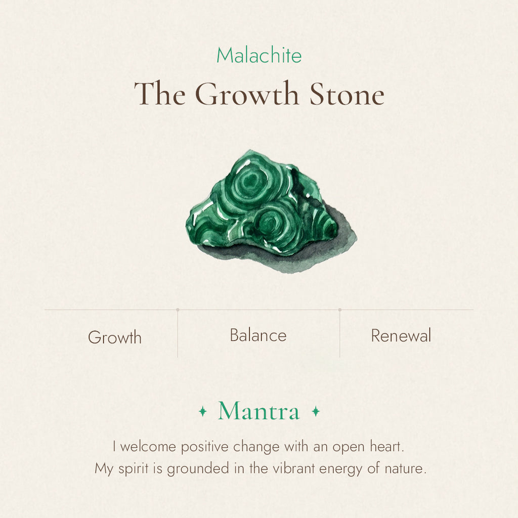 Malachite stone detail and green banding