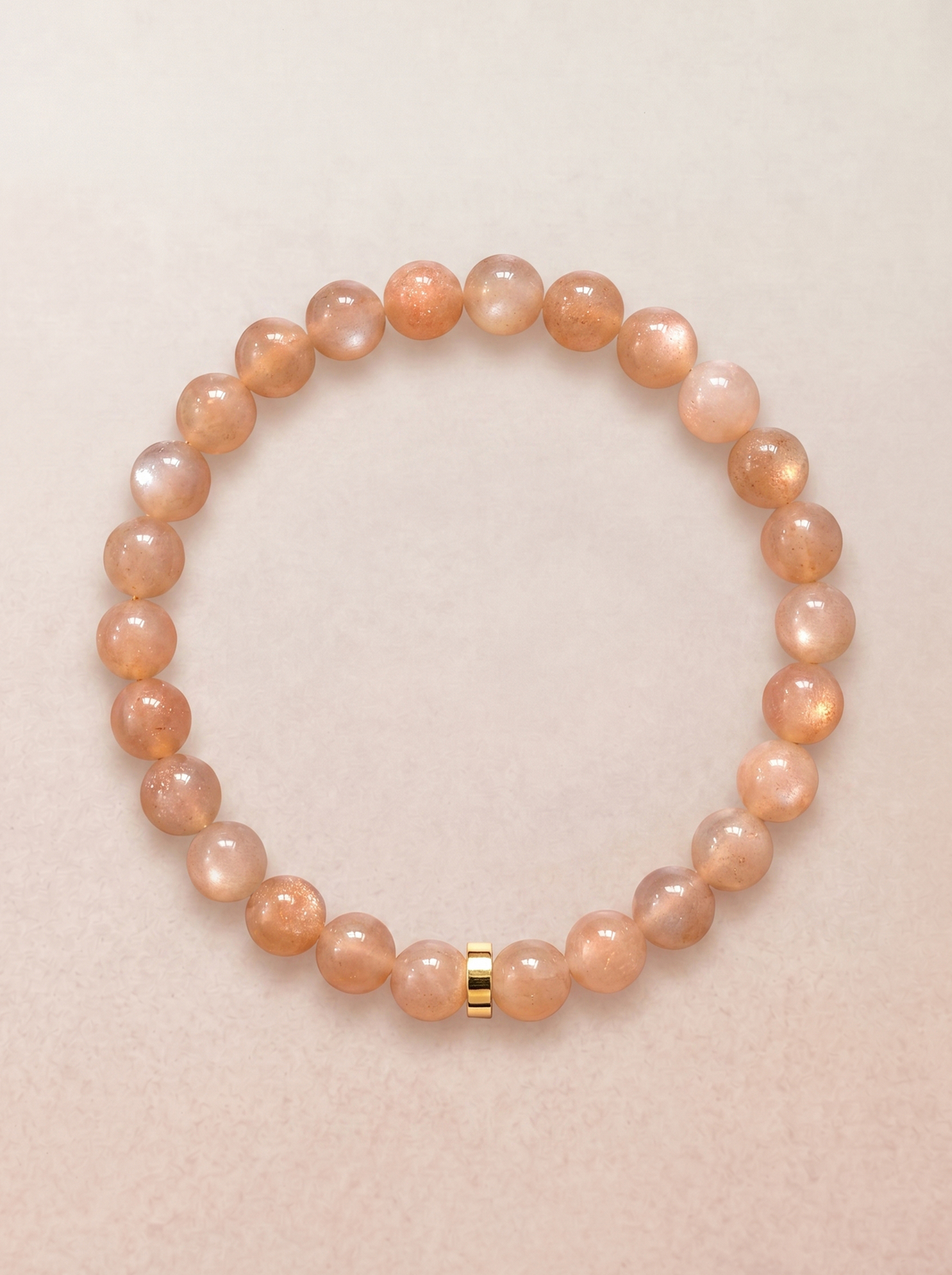 Sunstone Solar Plexus Chakra Classic Bracelet with gold-tone spacer