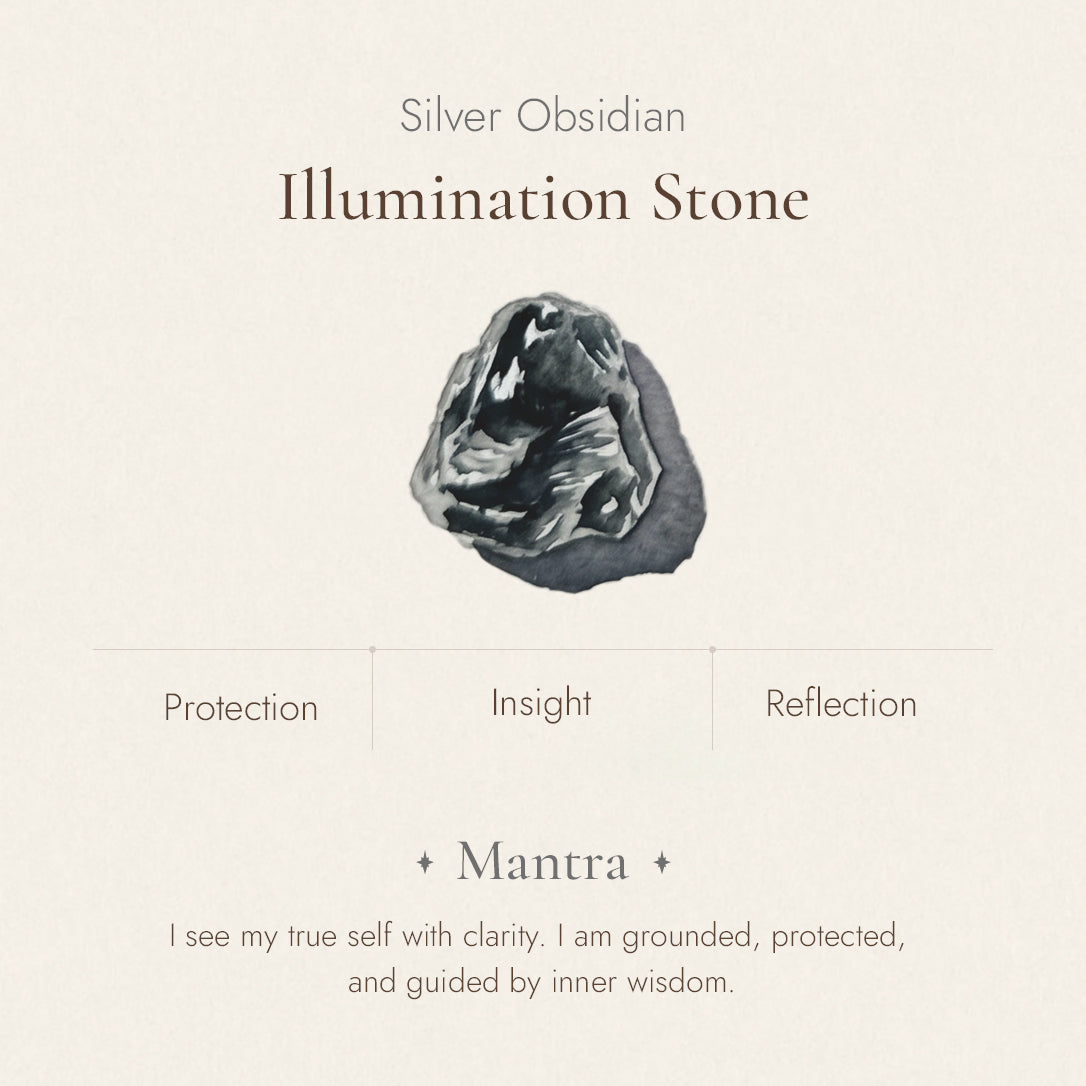 Silver obsidian stone detail and texture