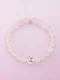 Rose Quartz Heart Chakra Accent Bracelet with clear quartz and S925 accent